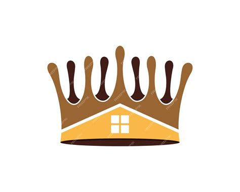 Premium Vector | Chocolate and house forming a crown shape logo