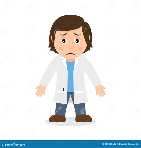 Sad Female Doctor Cartoon Character Stock Vector - Illustration of ...