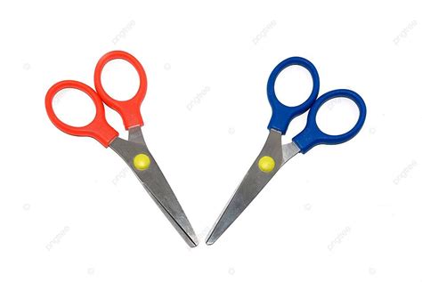 Red And Dark Blue Scissors Craft Shape Isolated Photo Background And ...