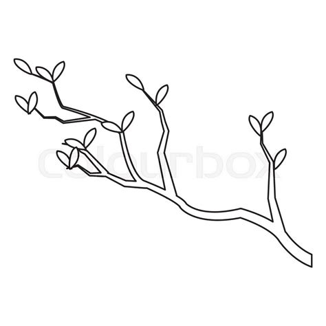 Outline branch leaves tree nature ... | Stock vector | Colourbox