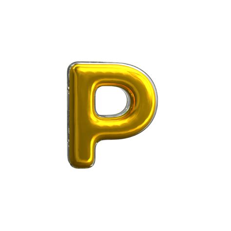 Mental Yellow Letter P 3D Render 11380468 PNG