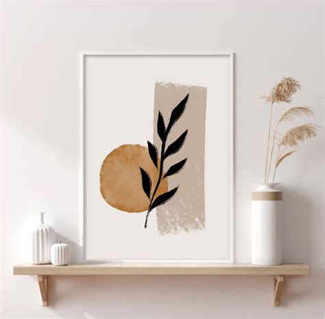 Abstract Botanical Print, Neutral Wall Art, Minimalist Abstract Shapes ...