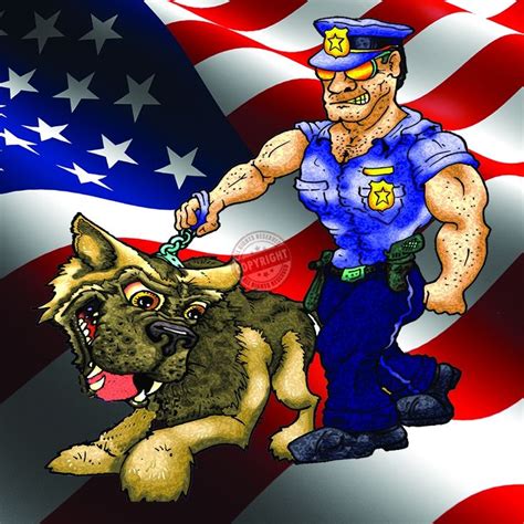 Police K9 Cartoon Humor Poster Police K9 Cop Dog Funny Cartoons