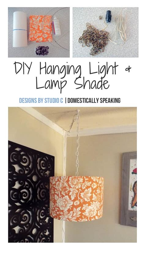 DIY Hanging Light & Lamp Shade - Domestically Speaking