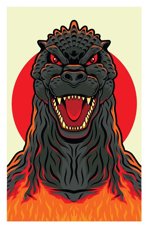 Burning Godzilla 11x17 Print heisei - Etsy