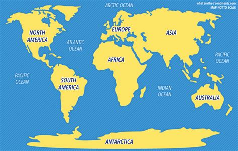 Continents And Oceans Map Without Names