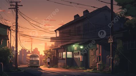 Anime City Street Wallpapers Background, Lofi Picture, Lofi, Blue ...