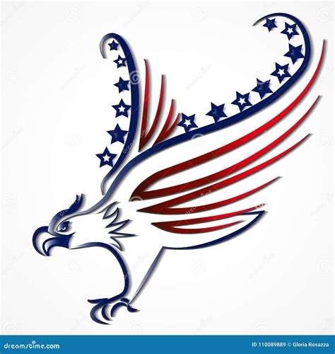 Eagle American USA Flag Icon Logo Vector Stock Vector - Illustration of ...