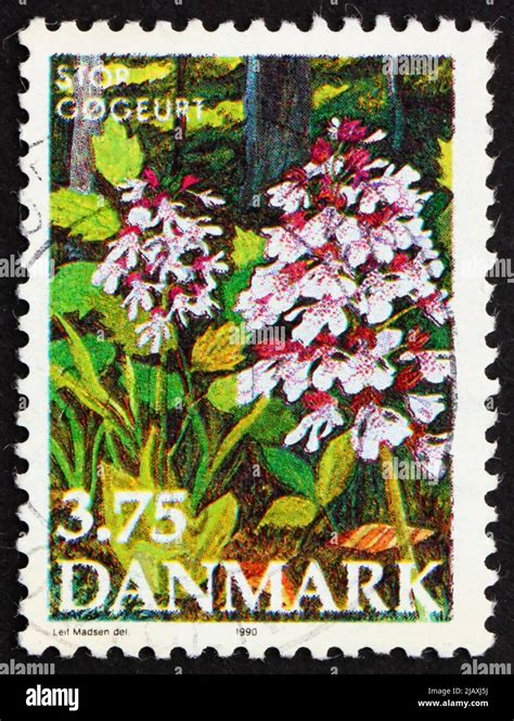 DENMARK - CIRCA 1990: a stamp printed in the Denmark shows Purple ...