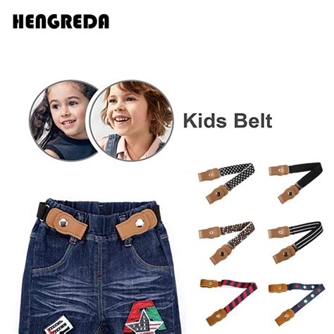 Kids Buckle Free Elastic Belt Waist Stretch Child Children Black Belts ...