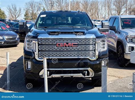 GMC Sierra Denali Black Car Close-up Editorial Photo - Image of sierra ...