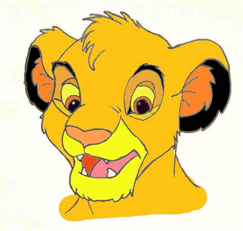 Simba Face Coloured by LionheartSJT on DeviantArt