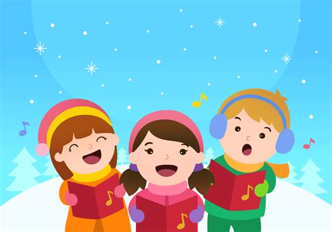 Kids Singing Christmas Carols Vector 162567 Vector Art at Vecteezy