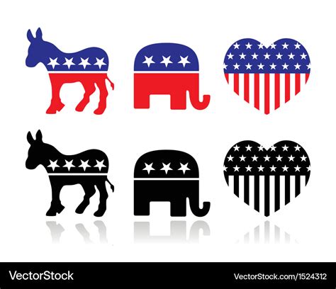 USA political parties symbols Royalty Free Vector Image