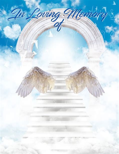 Sky in loving memory of angel wings memorial png add photo rest in ...