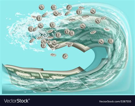 Money wave Royalty Free Vector Image - VectorStock