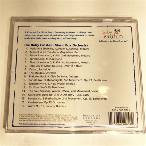 Baby Einstein: Lullaby Classics by Baby Einstein (CD, Mar-2004, Buena ...