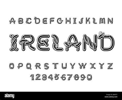 Ireland font. National Celtic alphabet. Traditional Irish ornament ...