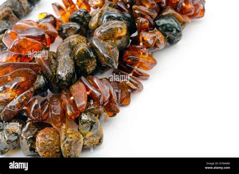 Baltic Sea amber isolated on white background Stock Photo - Alamy