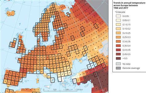 Europe's average temperature increased by over 2°C last year