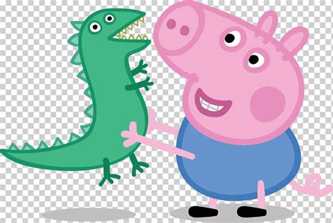 Peppa Pig Art George Jugando Con Dinosaurio En El Cine Dibujos