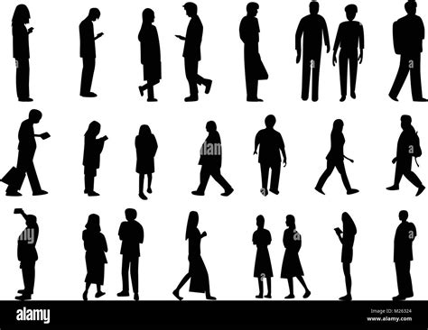 Set of people in silhouette style, vector art design Stock Vector Image ...