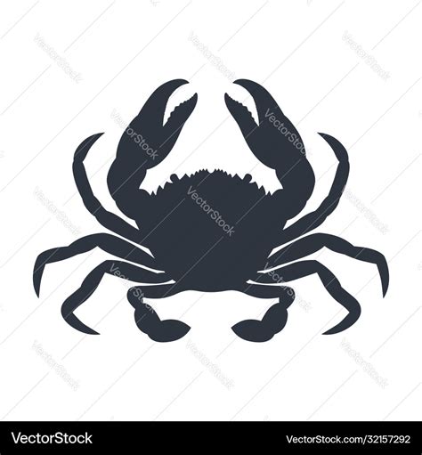 Blue crab silhouette Royalty Free Vector Image