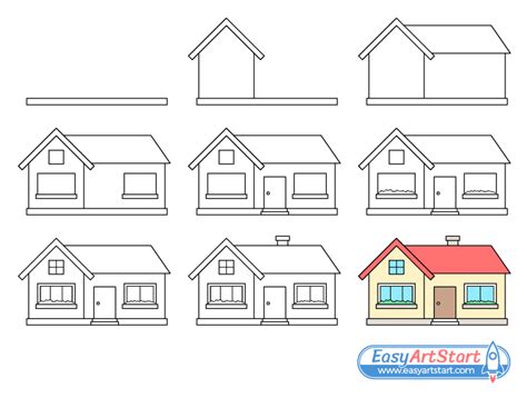 How to Draw a House Step by Step - EasyArtStart