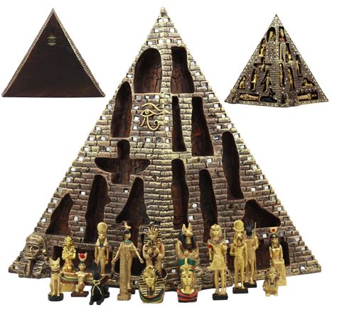 Buy Ebros Egyptian Monument Pyramid Display Statue Featuring 16 ...