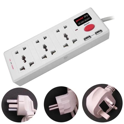 Universal AC extension wall socket plug socket usb with 6 universal ...