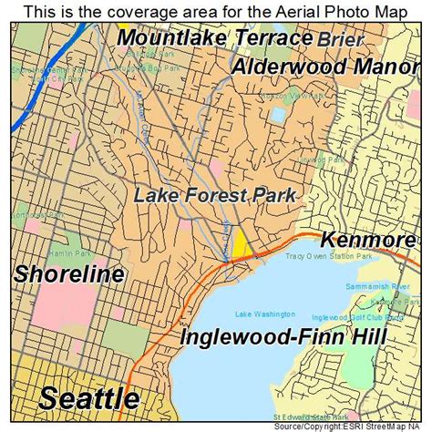 Aerial Photography Map of Lake Forest Park, WA Washington