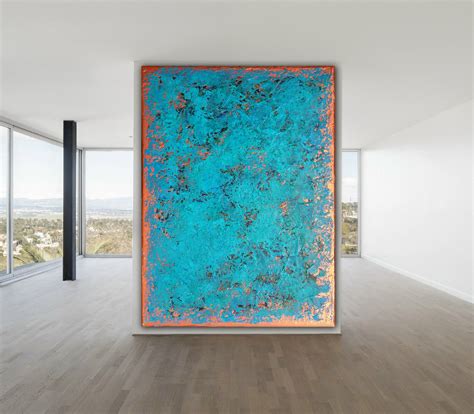 Original ABSTRACT PAINTING XLarge Canvas Art Turquoise Abstract Wall ...