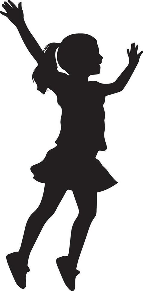 Child jumping vector silhouette black color 35214860 Vector Art at Vecteezy