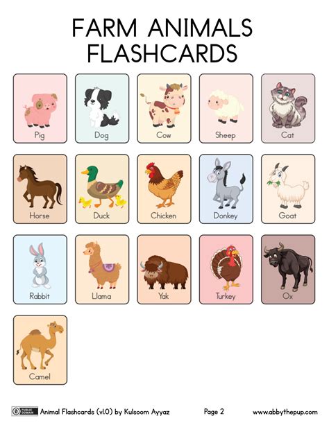 Farm Animal Flashcards | Free Printable Papercraft Templates