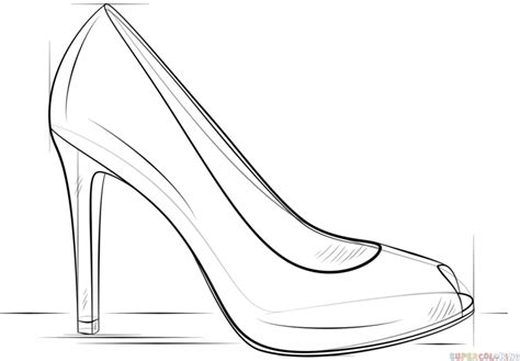 High Heel Drawing Template at PaintingValley.com | Explore collection ...