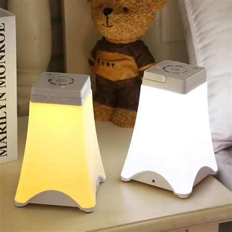 Portable LED Night Light USB Charging Tower Shape Table Lamps Touch ...