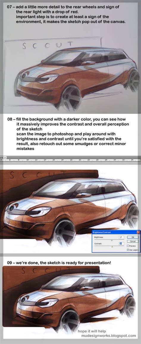 How to Draw Cars - Sketch Tutorial | Car sketch, Car drawings, Concept ...