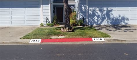 Curb Number Address Painting Service, Stenciling and Red Curb Painting