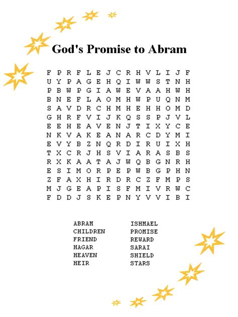 God's Promise To Abraham Worksheets