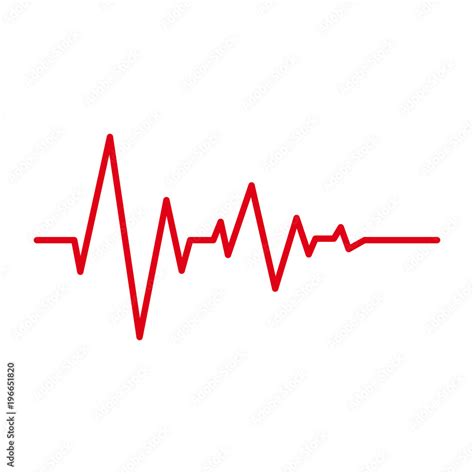 Heart pulse red line cardiogram vector isolated icons on white ...