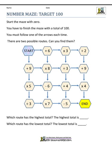 Printable Math Puzzles 5th Grade