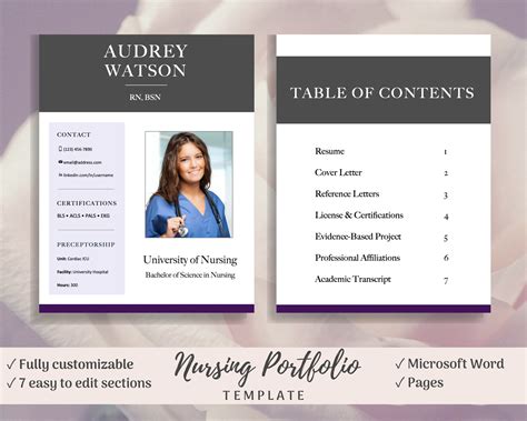 Nursing Portfolio Cover Page Template