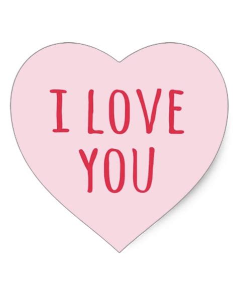 I love you Valentine's day pink heart Heart Sticker | Zazzle | Heart ...