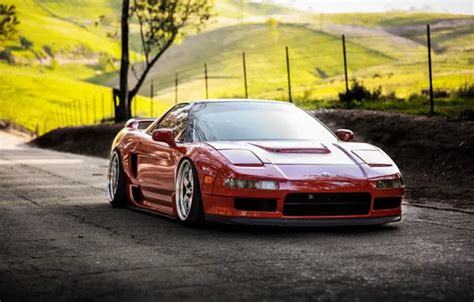 Download wallpaper Red, Honda, Road, Acura, NSX, Trees, Honda NSX ...