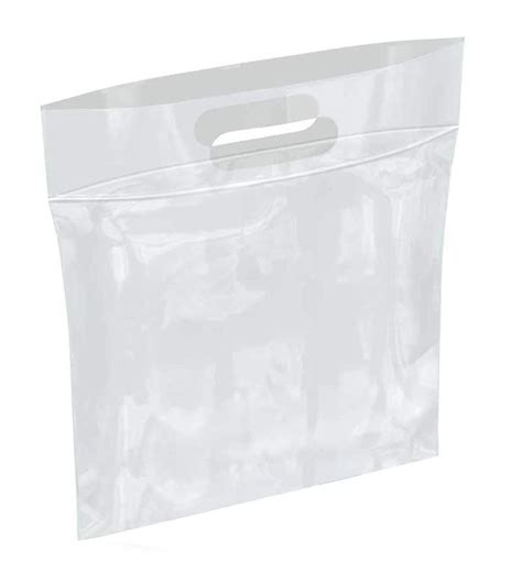 Pack of 500 Die Cut Zip Lock Bags 12 x 12. Clear Polyethylene Handle ...