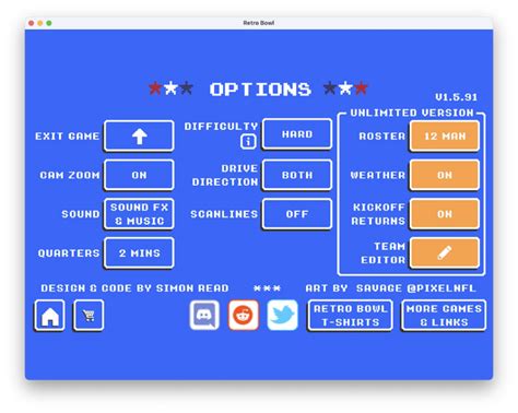 Options | Retro Bowl Wiki | Fandom