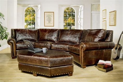 Rustic Leather Sectional Sofa - sofa living room ideas