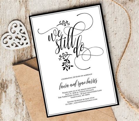 Vow Renewal Invitation Template, We Still Do, Instant Download, Wedding ...