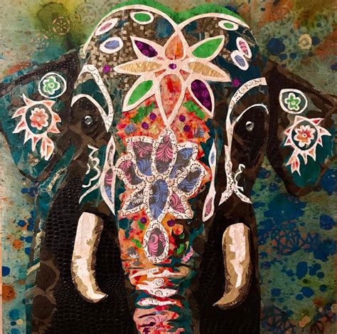 Painted Indian Elephant Art | Kristi Abbott Gallery & Studio