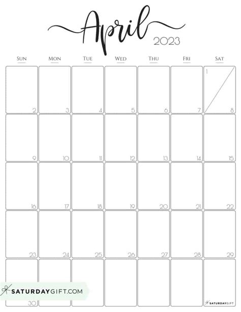 April 2023 Calendar Printable Vertical - Get Calender 2023 Update